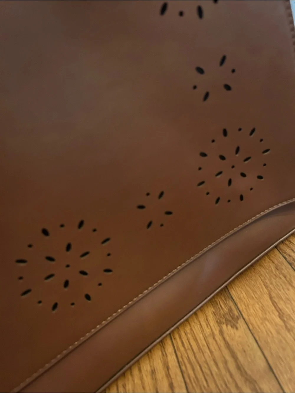 Classic Brown Laptop Tote with Detachable Strap